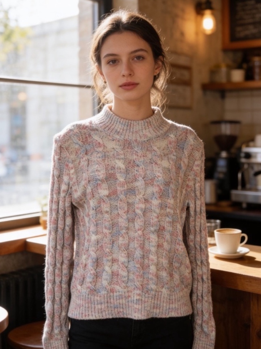 J.Crew Marled Cable Knit Crewneck Sweater Small